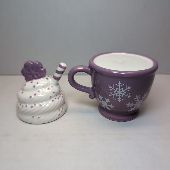 Temp-tations Seasonal Snowflakes 2 Piece Stacking Salt Pepper Shakers Purple Mug - Picture 3 of 8